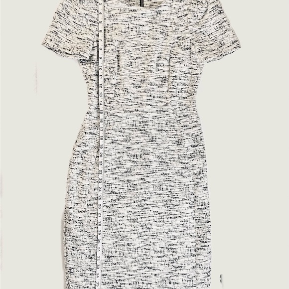 Calvin Klein Tweed Shift Dress | Black & White | Size 4 - Picture 5 of 10